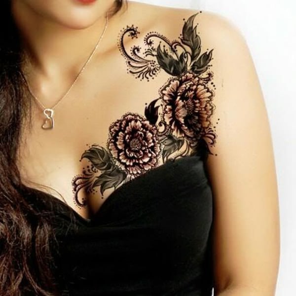 Tattoodo  Neck tattoos women Chest tattoos for women Necklace tattoo