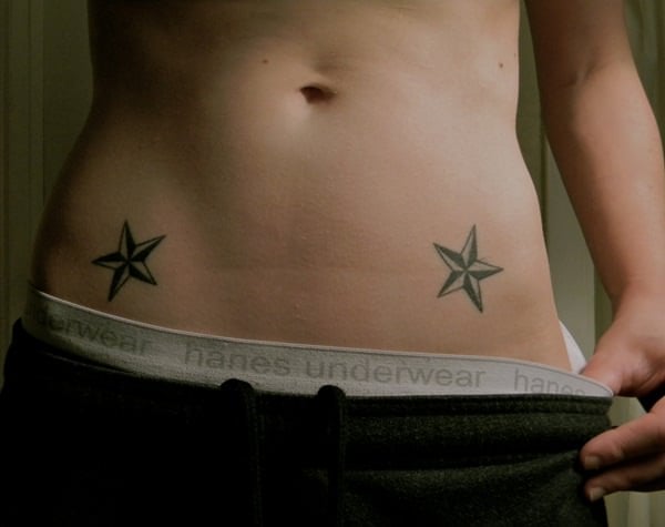 star hip tattoos for women