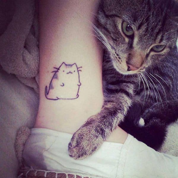 Anime Cat Tattoo Design