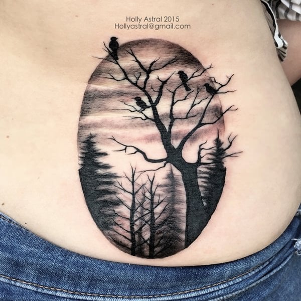 Small pine tree tattoo on the inner forearm  Tattoogridnet