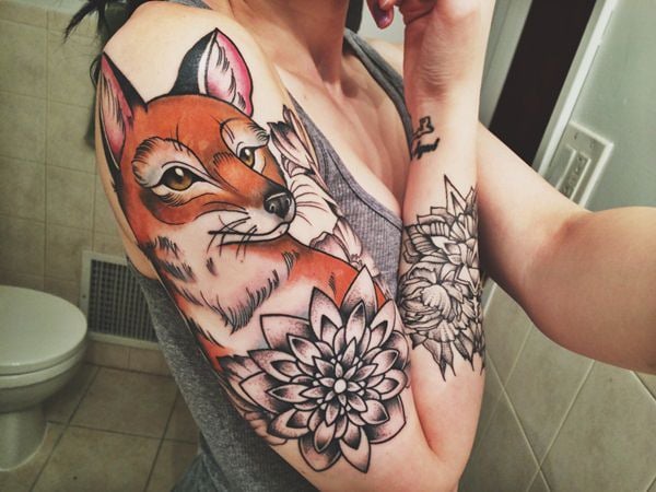 fox with flowers  Chelsea Shoneck