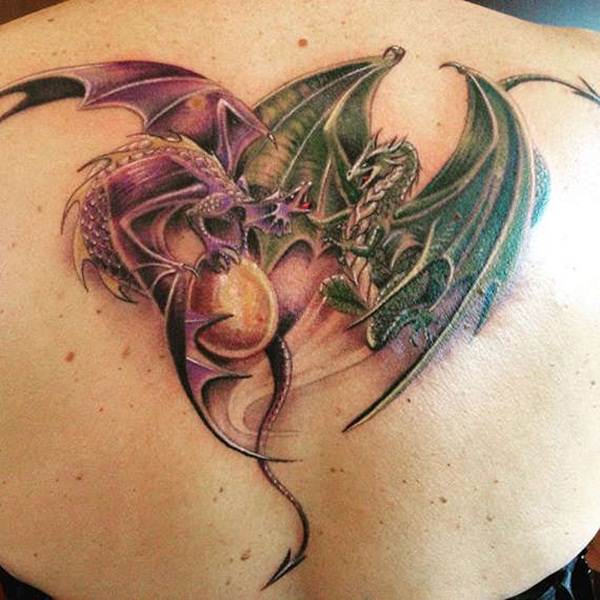 Attractive Tribal Gothic Dragon Tattoo Design