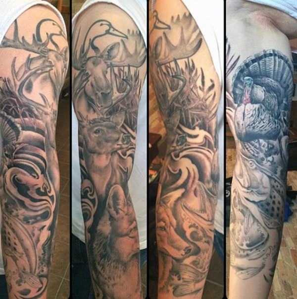 mens hunting tattoos half sleeveTikTok Search