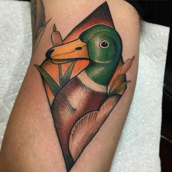 70 Duck Tattoos For Men  Masculine Waterfowl Ink Designs  Duck tattoos  Duck hunting tattoos Hunting tattoos