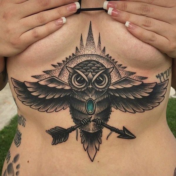 Temporary Sternum Tattoo by whimsicalwalnut  Tattoogridnet