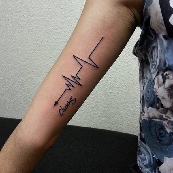 41 Outstanding Heartbeat Mom Dad Tattoo For Men And Women - Psycho Tats