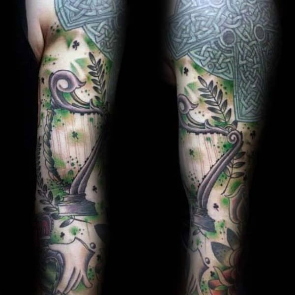 Anybody have Irish sleeves I have St Patrick a Celtic Cross and a  Claddagh Ring on my leg just need some other pieces to fill out my full  leg and not to