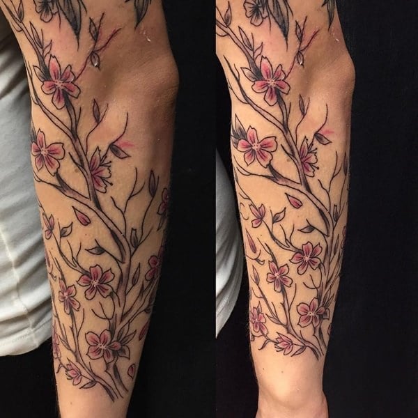 48 Cherry Blossom Tattoos That Are Way Beyond Perfect  TattooBlend