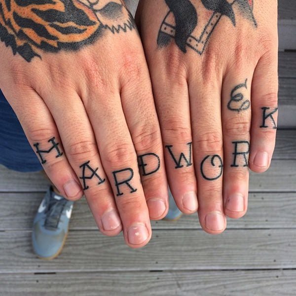 24 Stylish Letters Tattoos Deigns For Fingers