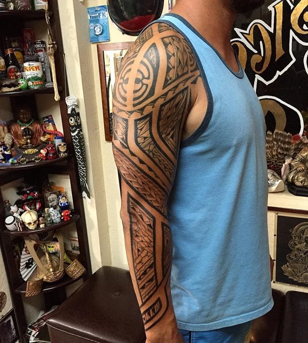 90 Tribal Sleeve Tattoos For Men  Manly Arm Design Ideas