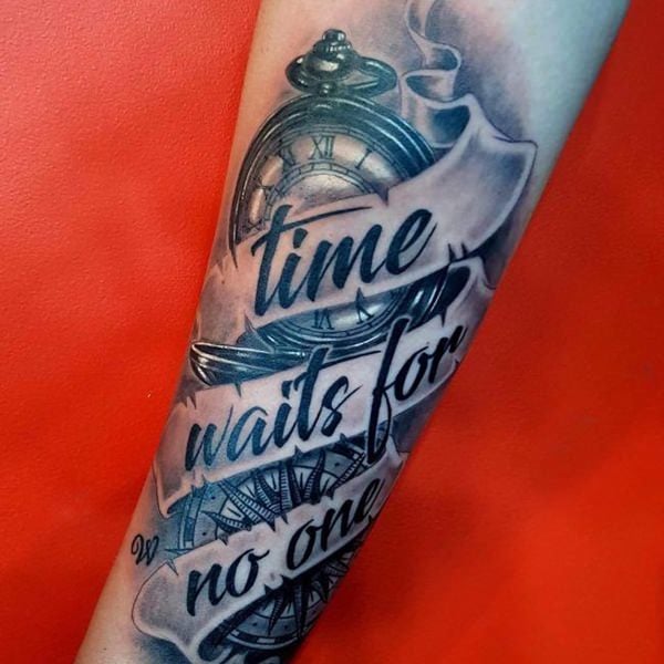 Time Waits for No One Temporary Fake Tattoo Sticker set of 2  Etsy   Custom temporary tattoos Forearm tattoo quotes Realistic temporary tattoos