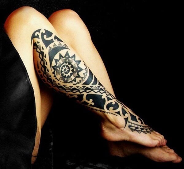 Amazing Polynesian Tribal Leg tatuagens For Women Polynesian tatuagens foto  compartilhado por Lidia  Português de partilha de imagens imagens