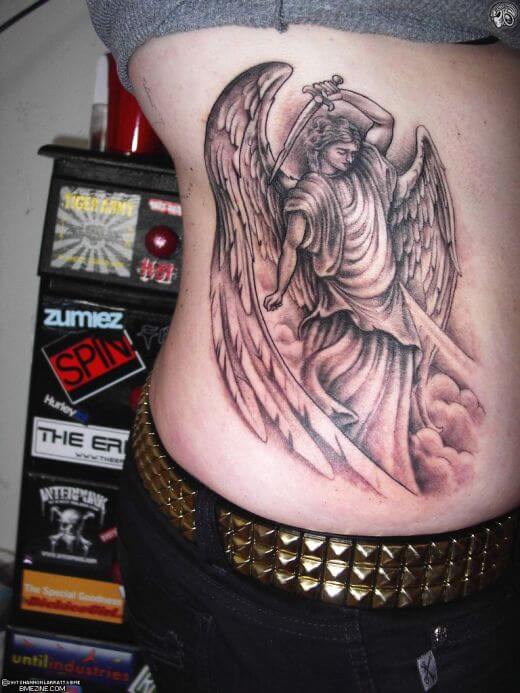 Black angel tattoo