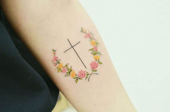 Floral Cross Temporary Tattoo  Small Cross Tattoo  Religious  Etsy New  Zealand