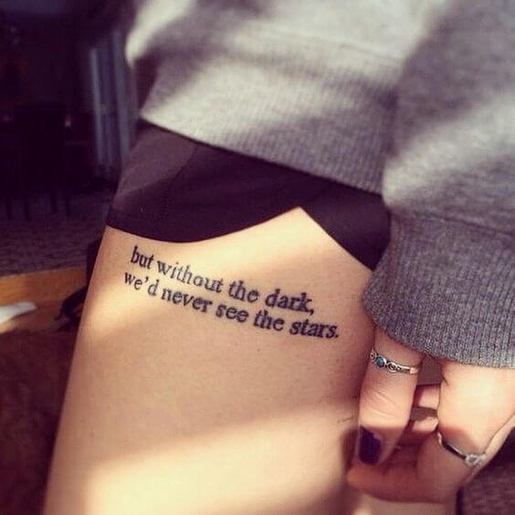 Quote Tattoos On Wrist And Back Shoulder