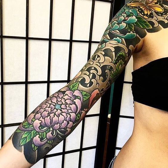 Tattoo frauen sleeve Incredibly Detailed