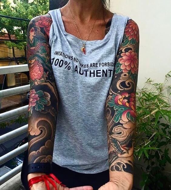 80 Feminine Full Sleeve Tattoos