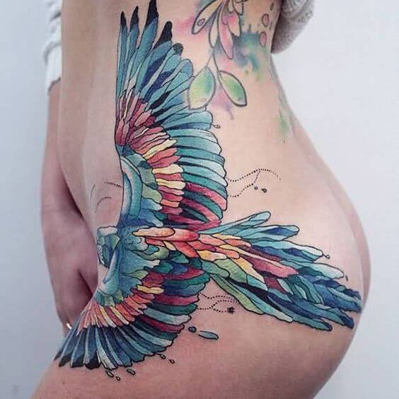 Bird Thigh Tattoo by Art Faktors