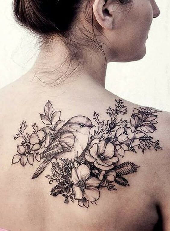 Bird and Flowers tattoo by Pavlikov Tattoo  Post 28158