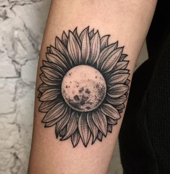 Sun and Moon Sunflower Tattoo  Tattoo Ideas and Inspiration  Moon tattoo  designs Sun tattoo Sunflower tattoo